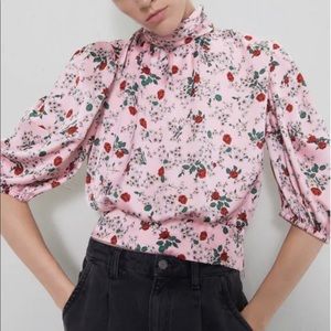 ZARA floral print blouse